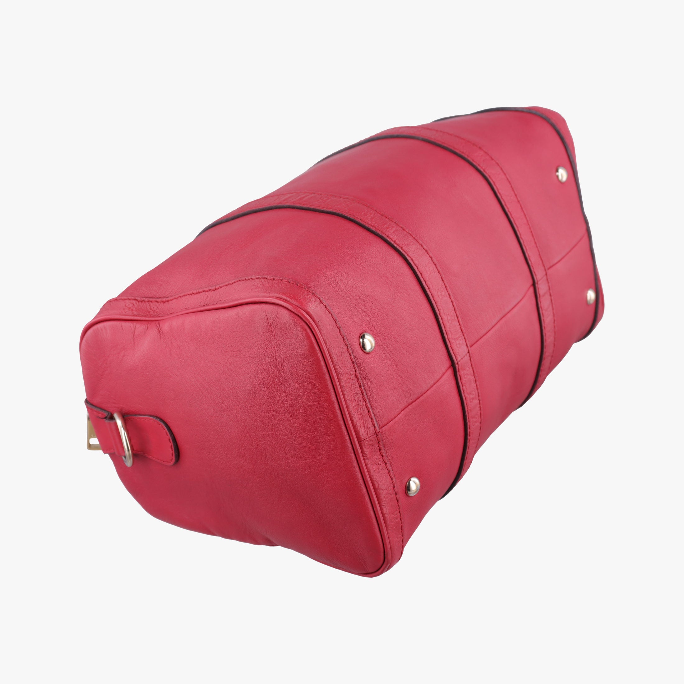 Pre-owned Gucci Guccissima Trim Web Joy Red Leather 247205 shoulderbag | stylenewstar