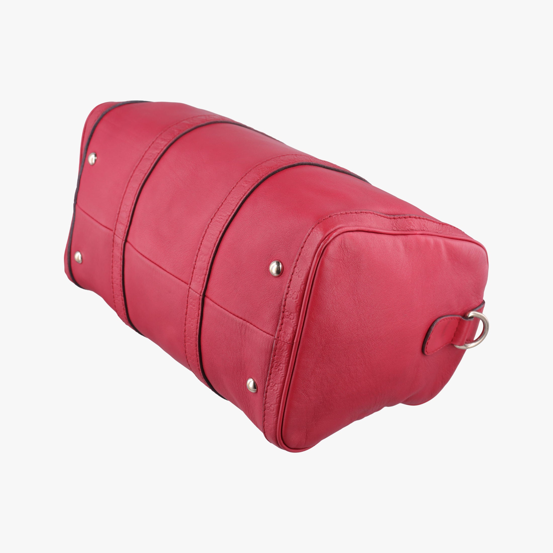 Pre-owned Gucci Guccissima Trim Web Joy Red Leather 247205 shoulderbag | stylenewstar