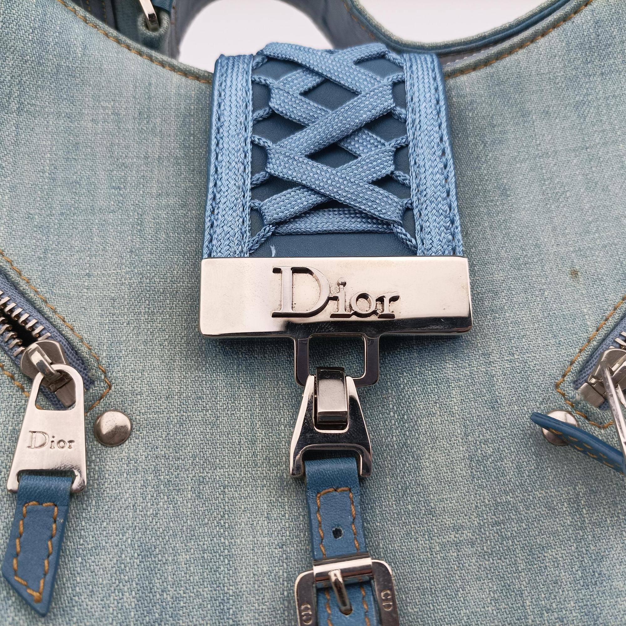 Pre-owned Christian Dior Admit It Blue denim  shoulderbag | stylenewstar