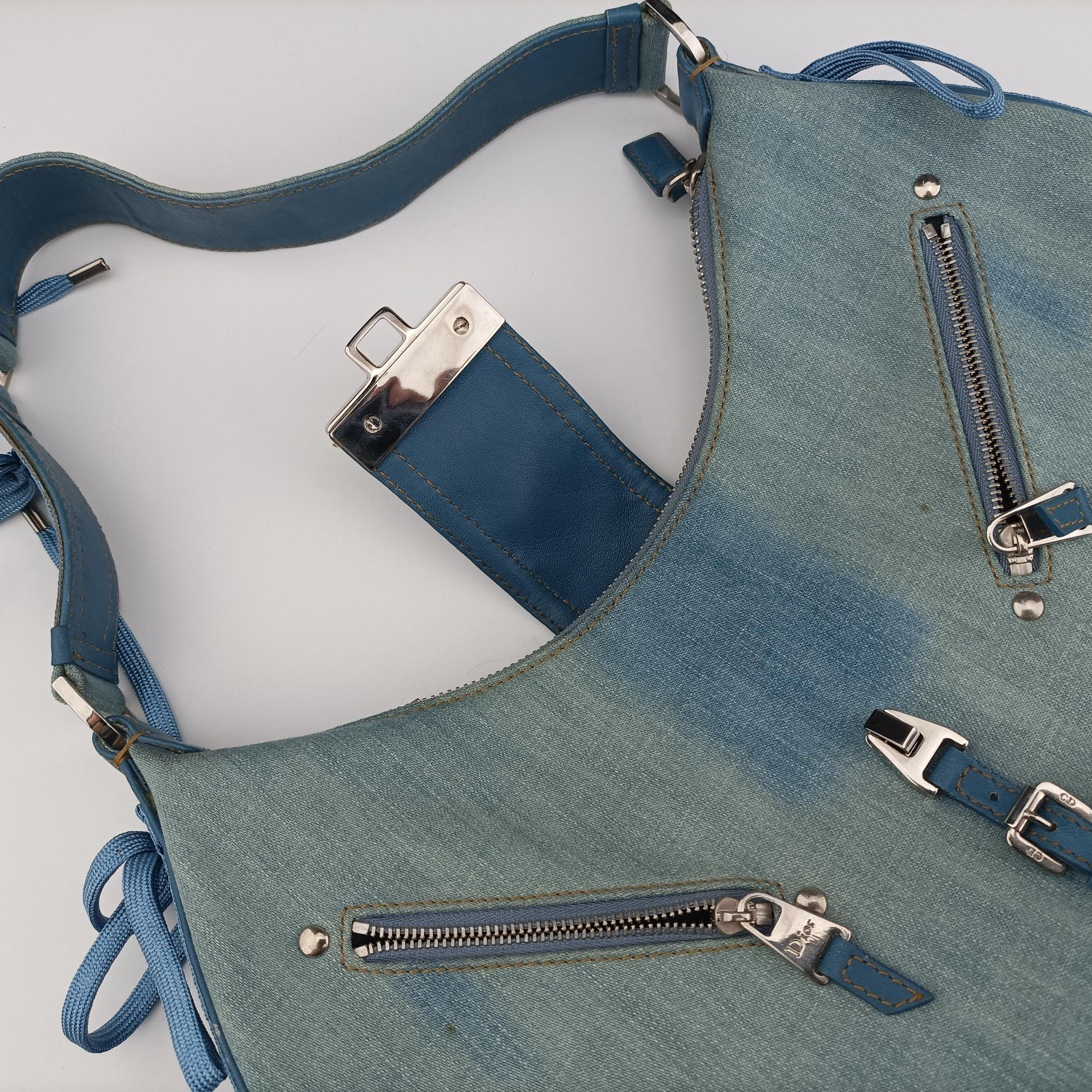 Pre-owned Christian Dior Admit It Blue denim  shoulderbag | stylenewstar