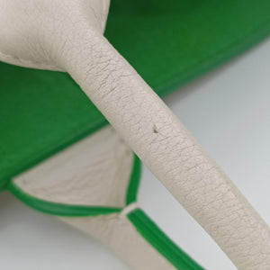 Vintage Bottega Veneta THE ARCO Tote White×Green lambskin  handbag | stylenewstar