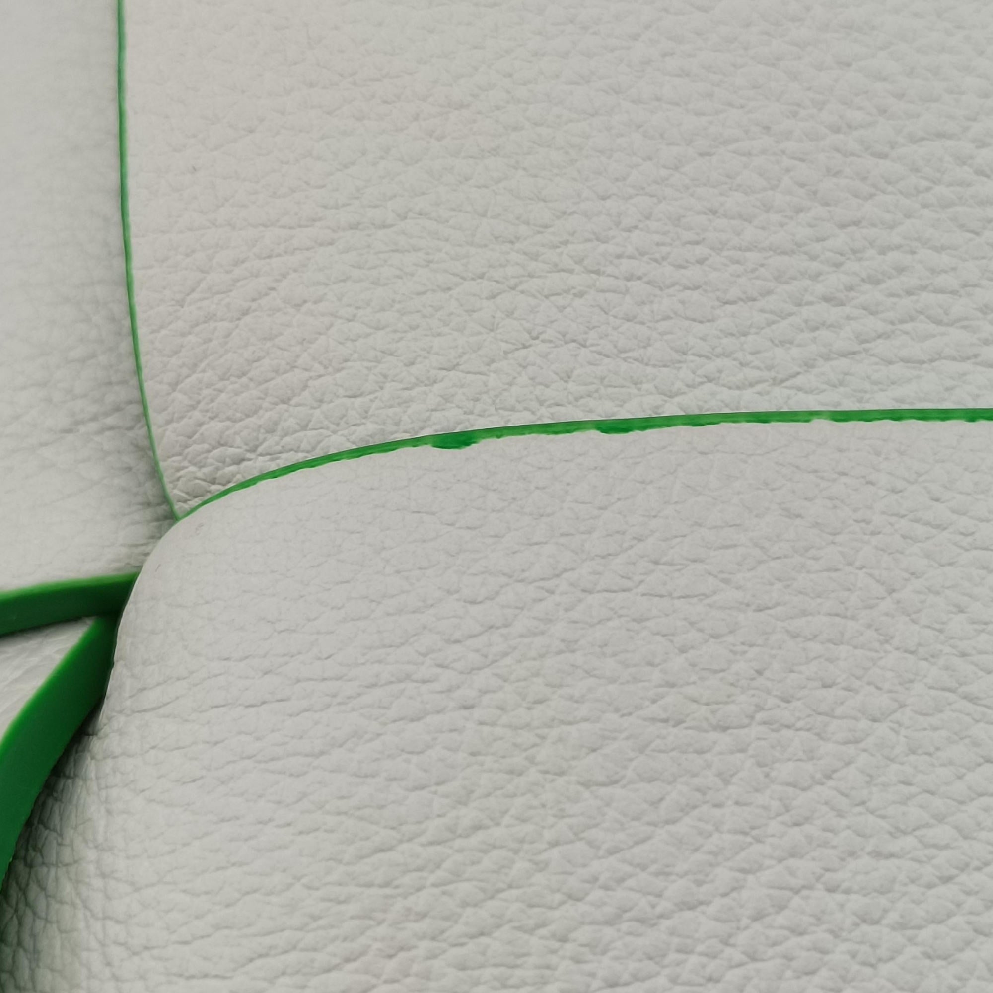 Vintage Bottega Veneta THE ARCO Tote White×Green lambskin  handbag | stylenewstar
