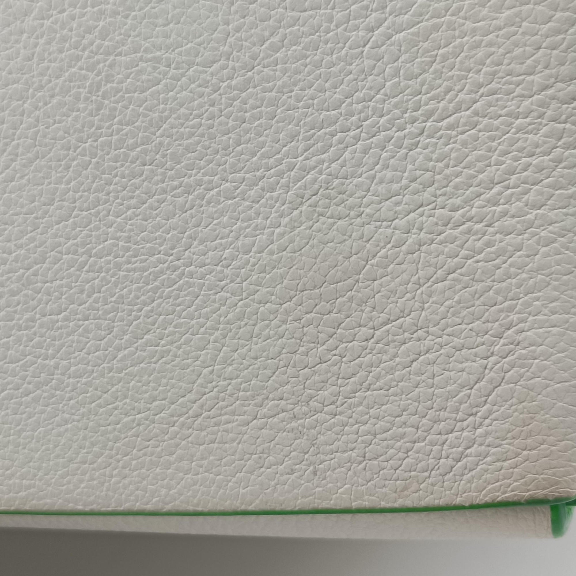 Vintage Bottega Veneta THE ARCO Tote White×Green lambskin  handbag | stylenewstar