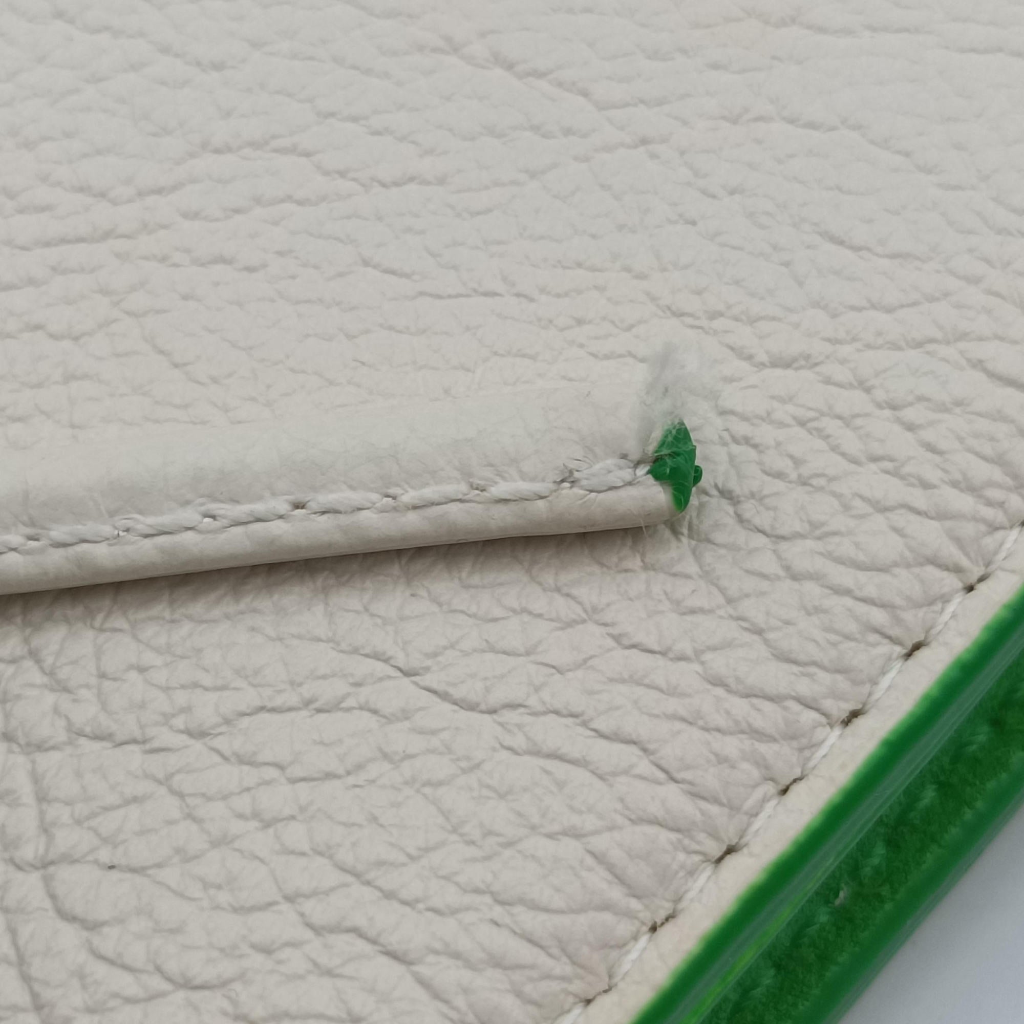Vintage Bottega Veneta THE ARCO Tote White×Green lambskin  handbag | stylenewstar