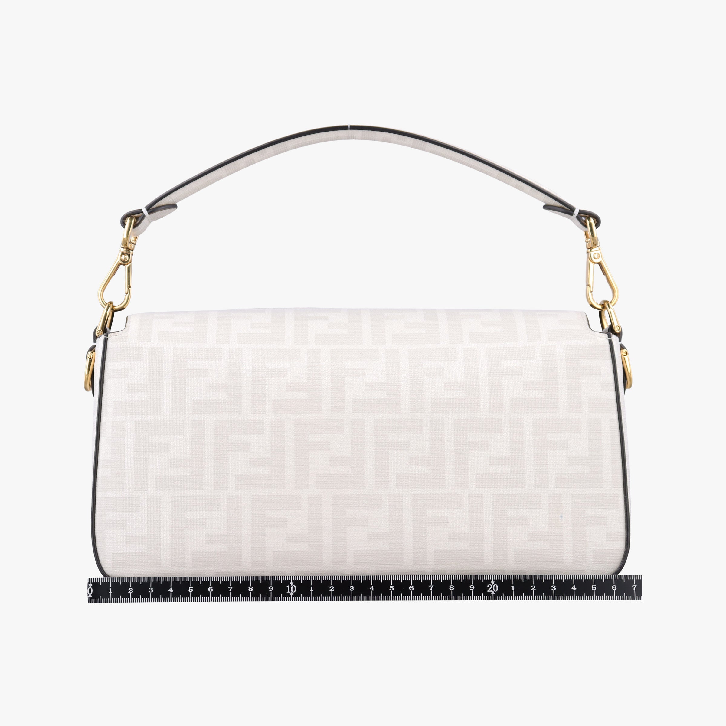 Pre-owned Fendi BAGUETTE White × Multicolor Coated Canvas × Leather 8BR600 shoulderbag | stylenewstar