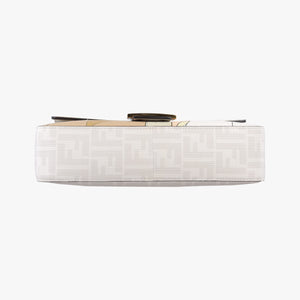 Pre-owned Fendi BAGUETTE White × Multicolor Coated Canvas × Leather 8BR600 shoulderbag | stylenewstar