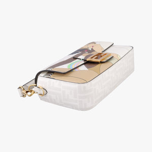 Pre-owned Fendi BAGUETTE White × Multicolor Coated Canvas × Leather 8BR600 shoulderbag | stylenewstar