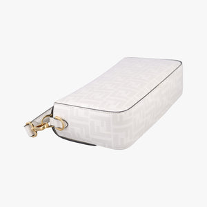 Pre-owned Fendi BAGUETTE White × Multicolor Coated Canvas × Leather 8BR600 shoulderbag | stylenewstar