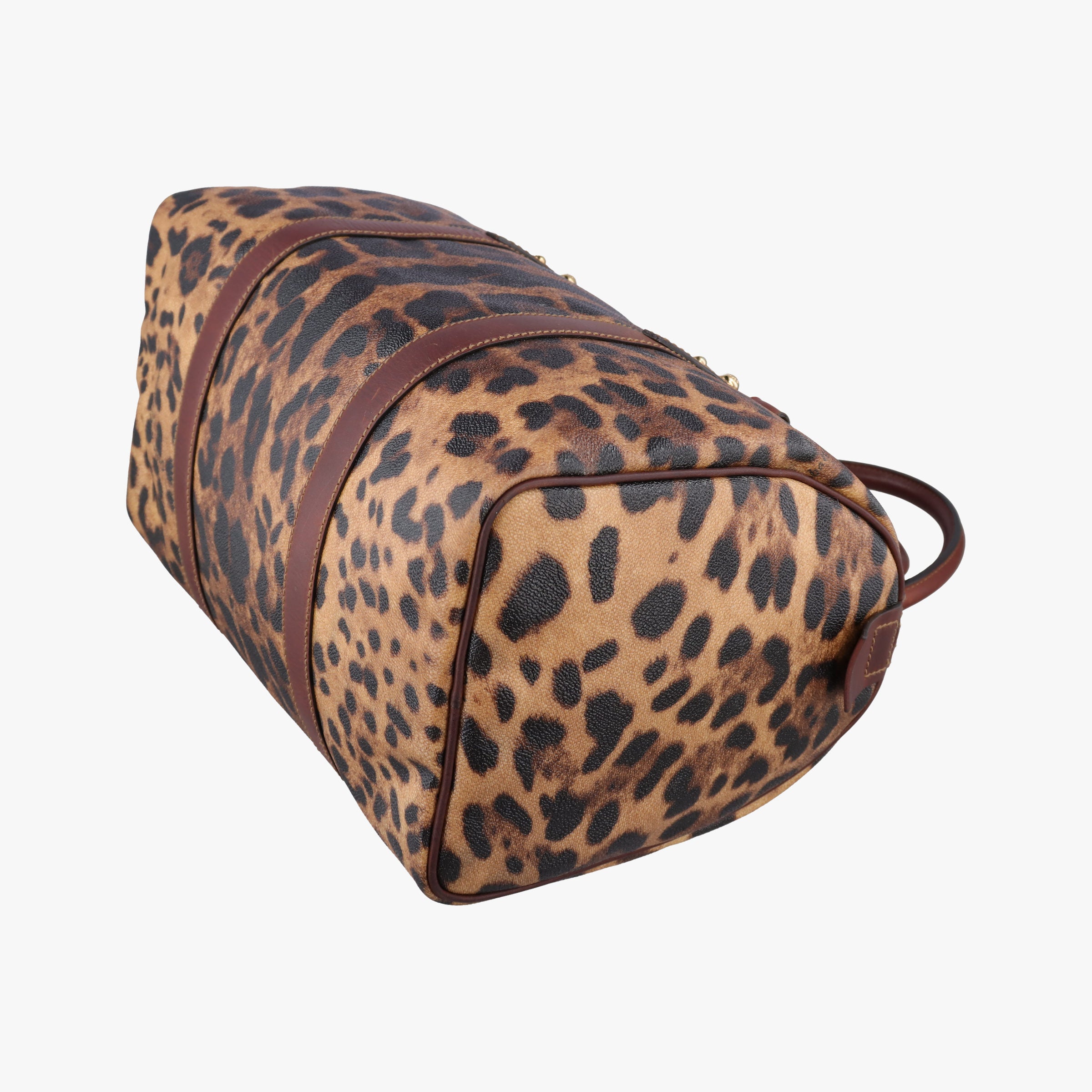 Pre-owned Dolce & Gabbana Crespo Leopard Animalier Multicolour PVC coated canvas  handbag | stylenewstar