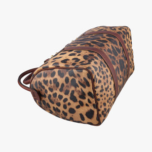 Pre-owned Dolce & Gabbana Crespo Leopard Animalier Multicolour PVC coated canvas  handbag | stylenewstar