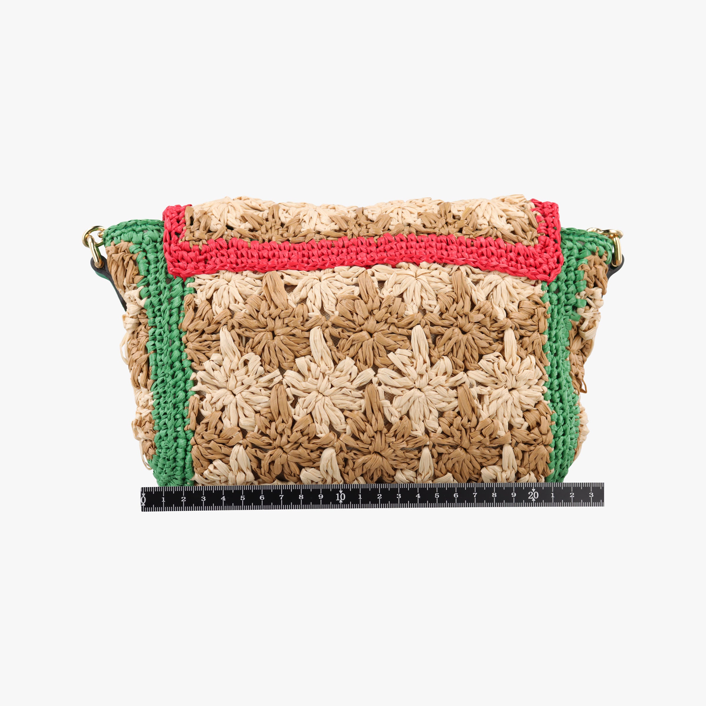 Pre-owned Gucci GG Marmont Multicolour straw 574433 shoulderbag | stylenewstar