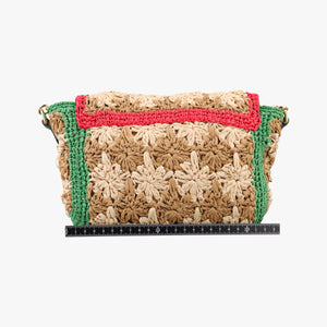 Pre-owned Gucci GG Marmont Multicolour straw 574433 shoulderbag | stylenewstar