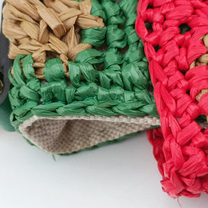 Pre-owned Gucci GG Marmont Multicolour straw 574433 shoulderbag | stylenewstar