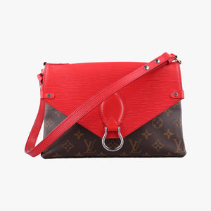 Vintage Louis Vuitton SAINT MICHEL brown×COQUELICOT Monogram Canvas×Epi Leather M44031 shoulderbag | stylenewstar