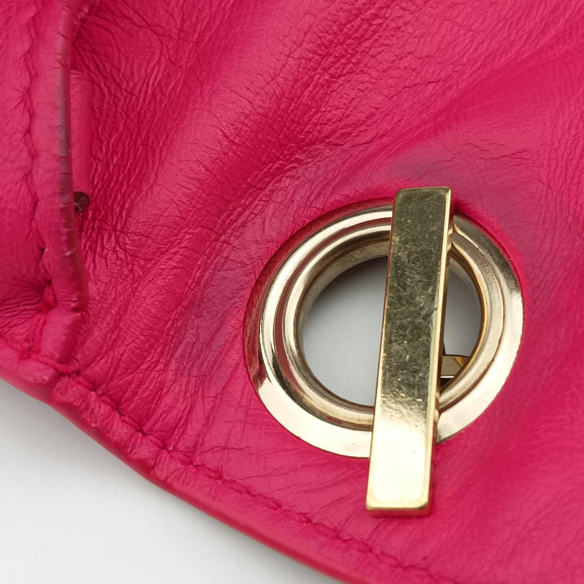 Pre-owned VERSACE quilted chain Rose leather  shoulderbag | stylenewstar