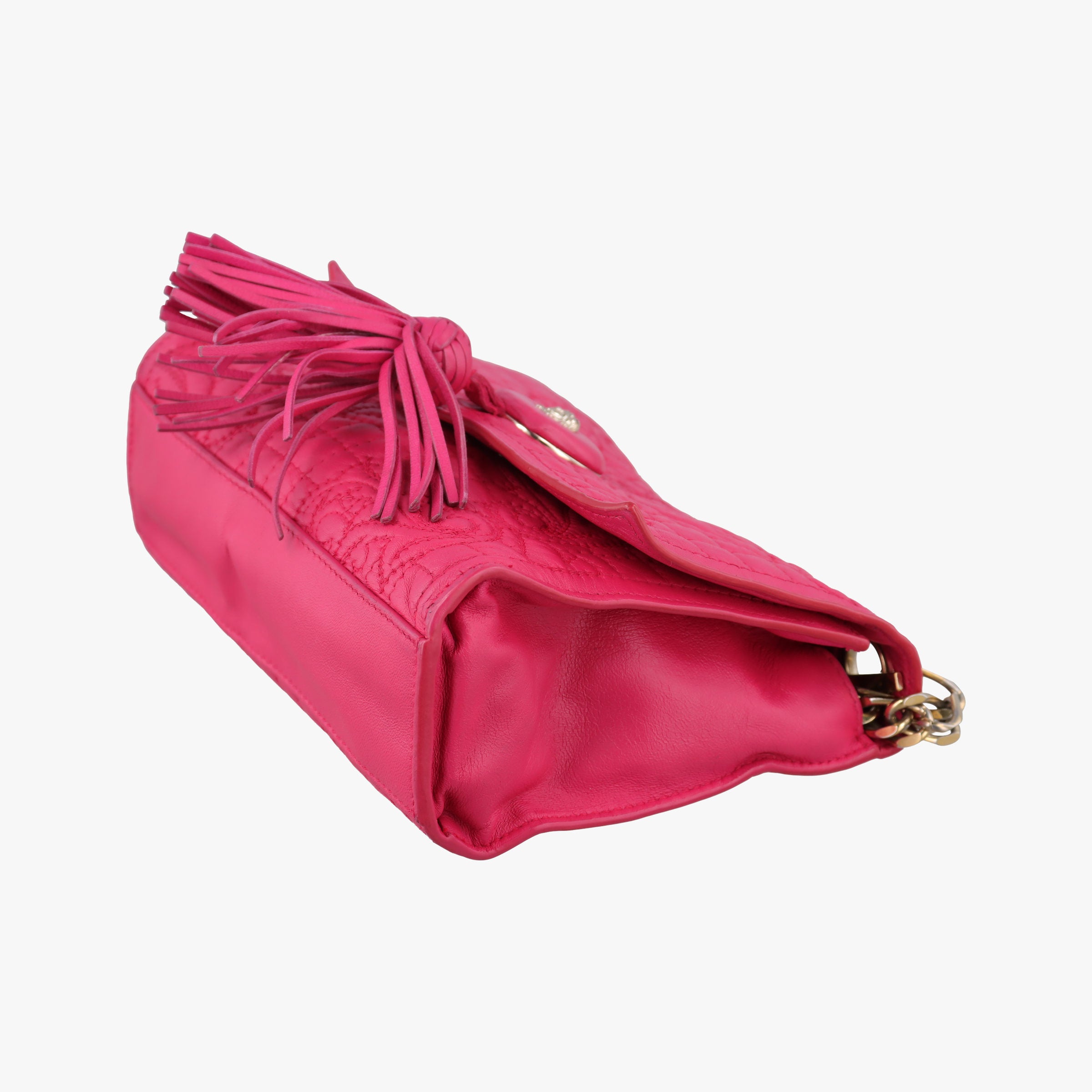 Pre-owned VERSACE quilted chain Rose leather  shoulderbag | stylenewstar