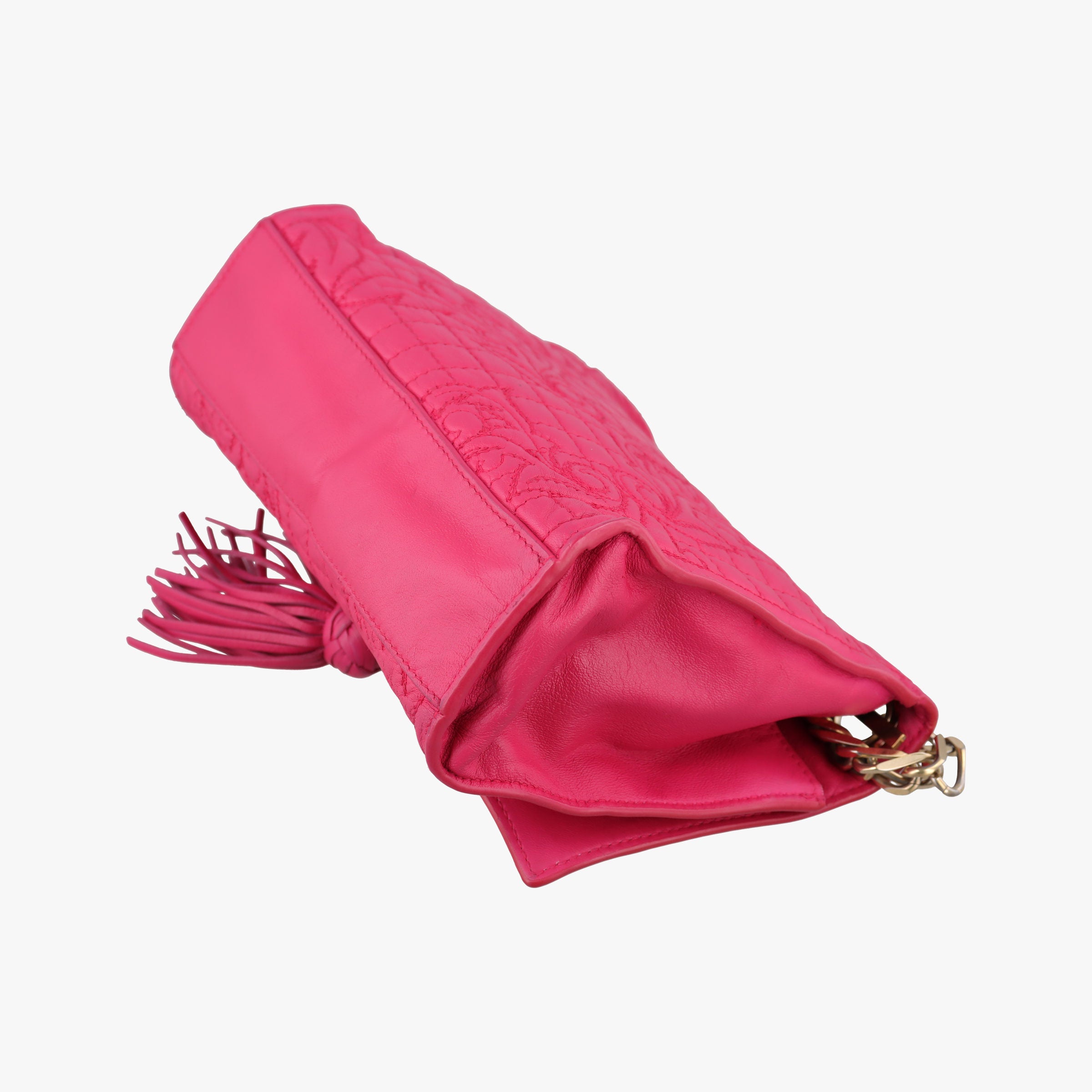 Pre-owned VERSACE quilted chain Rose leather  shoulderbag | stylenewstar