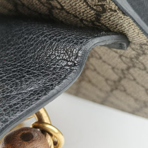 Vintage Gucci Mini Fox Brooch Bamboo Beige×Multicolour PVC coated canvas×Leather 466428 shoulderbag | stylenewstar