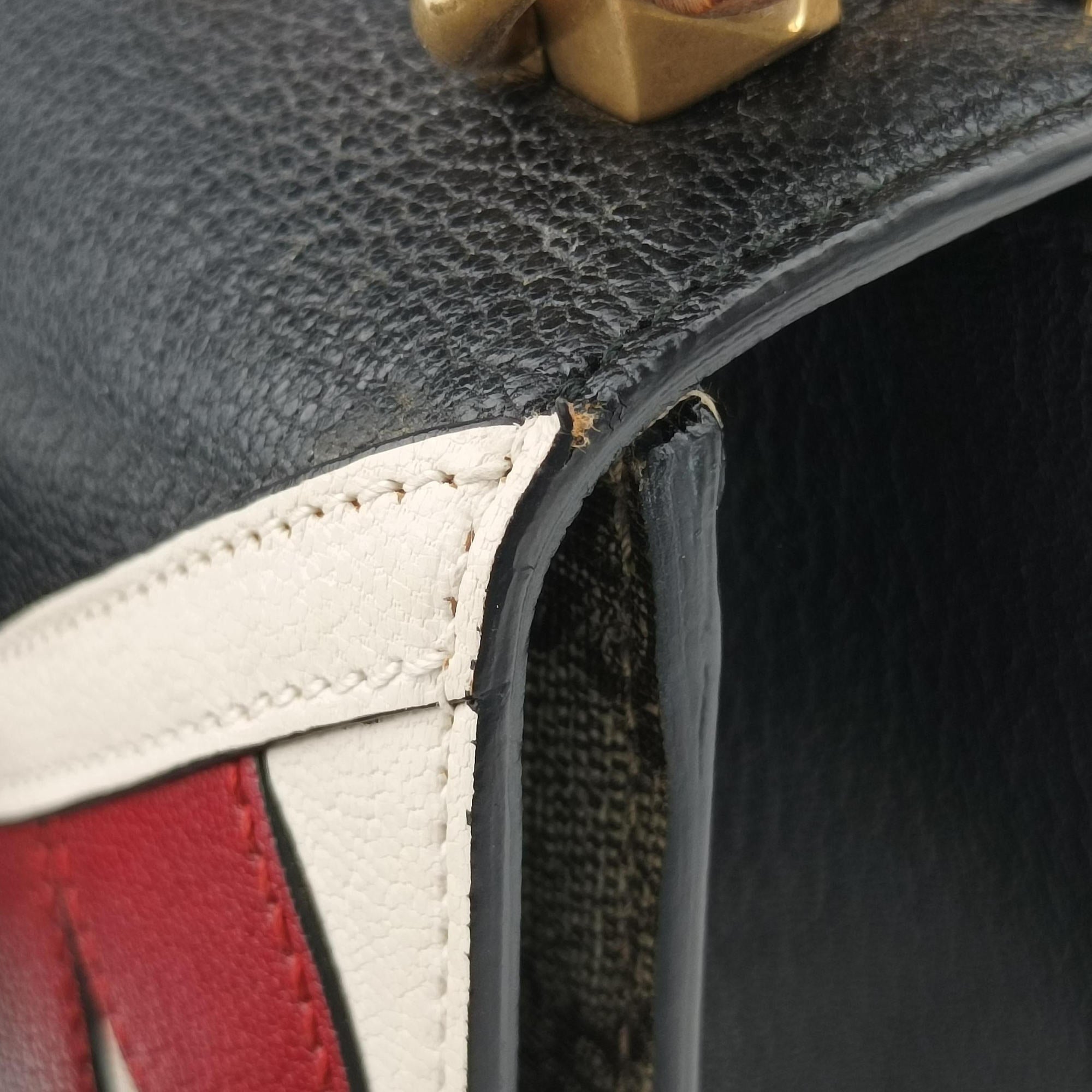 Vintage Gucci Mini Fox Brooch Bamboo Beige×Multicolour PVC coated canvas×Leather 466428 shoulderbag | stylenewstar
