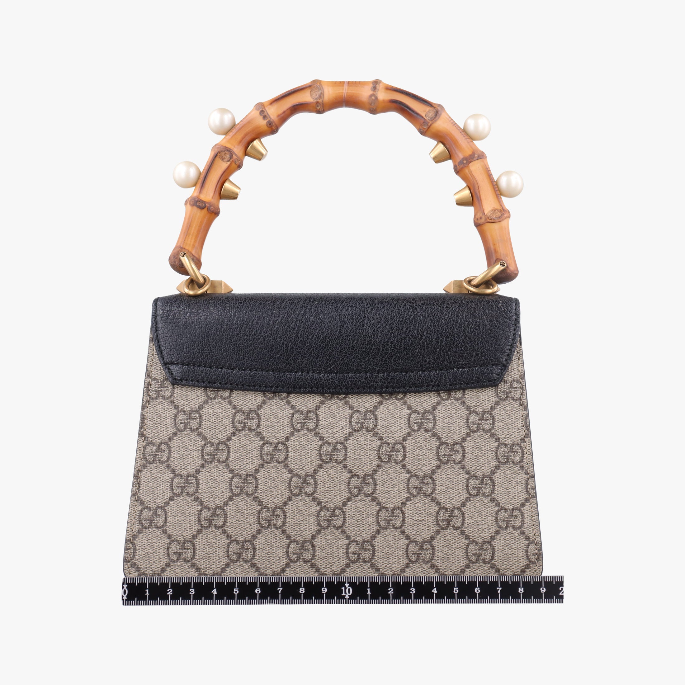 Vintage Gucci Mini Fox Brooch Bamboo Beige×Multicolour PVC coated canvas×Leather 466428 shoulderbag | stylenewstar