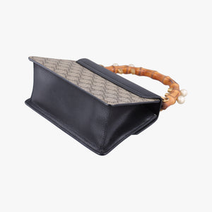 Vintage Gucci Mini Fox Brooch Bamboo Beige×Multicolour PVC coated canvas×Leather 466428 shoulderbag | stylenewstar