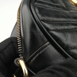 Pre-owned Gucci GG Marmont Black Leather 447632 shoulderbag | stylenewstar