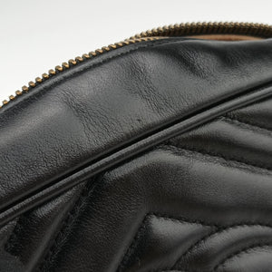 Pre-owned Gucci GG Marmont Black Leather 447632 shoulderbag | stylenewstar
