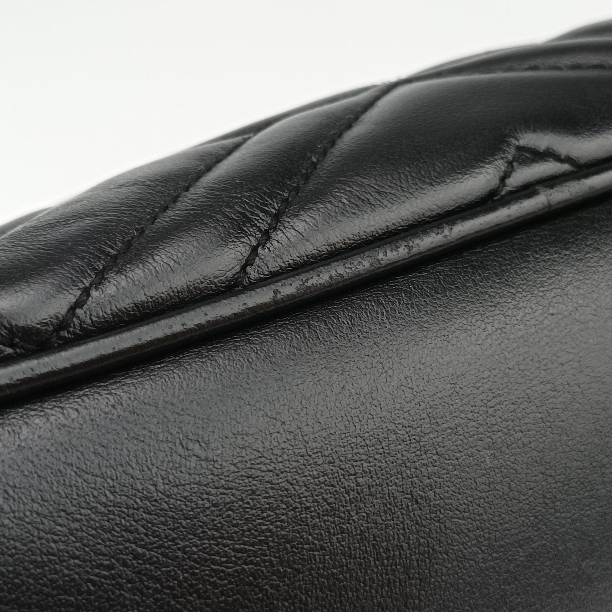 Pre-owned Gucci GG Marmont Black Leather 447632 shoulderbag | stylenewstar