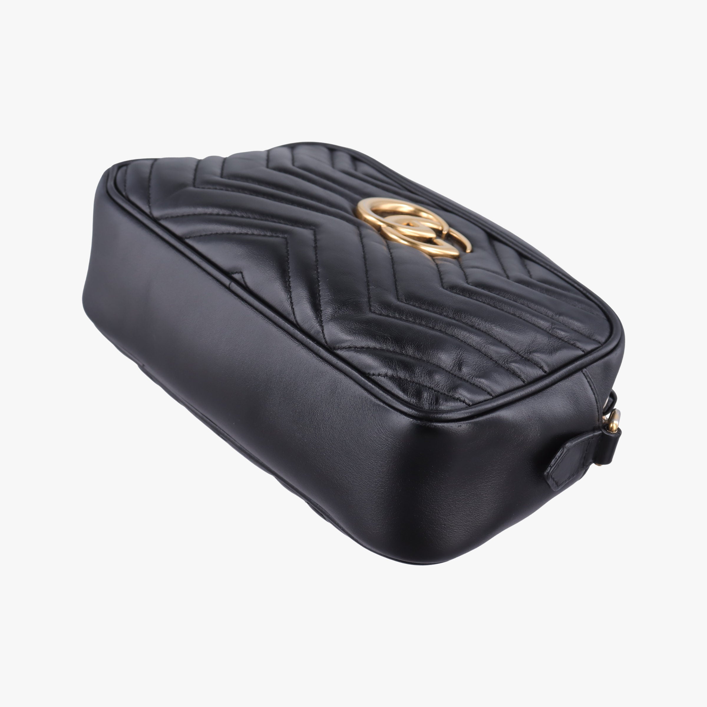 Pre-owned Gucci GG Marmont Black Leather 447632 shoulderbag | stylenewstar