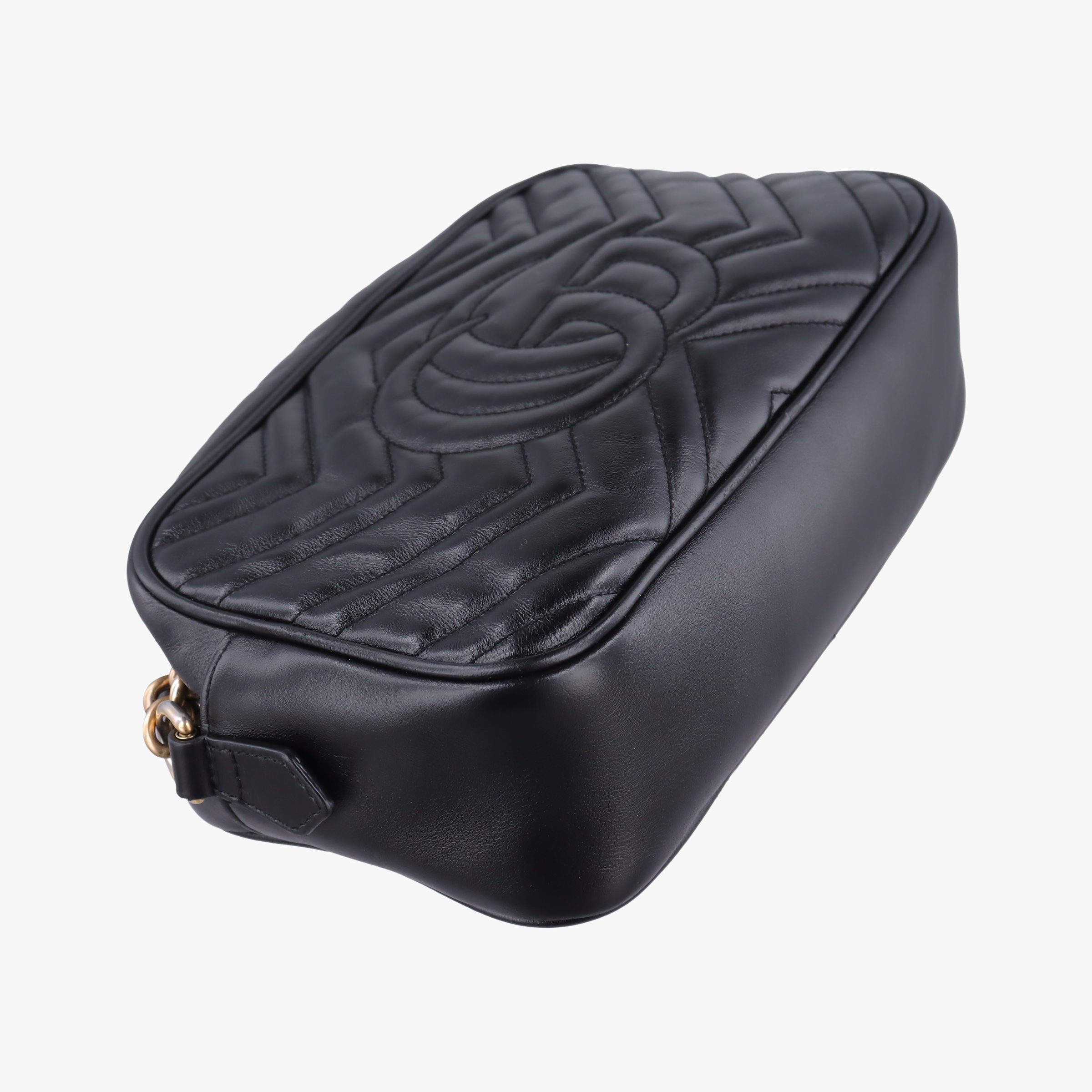 Pre-owned Gucci GG Marmont Black Leather 447632 shoulderbag | stylenewstar