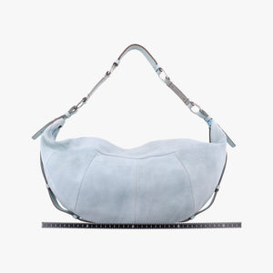 Vintage Yves Saint Laurent Rive Gauche Mombasa Light Blue Suede 205118 shoulderbag | stylenewstar