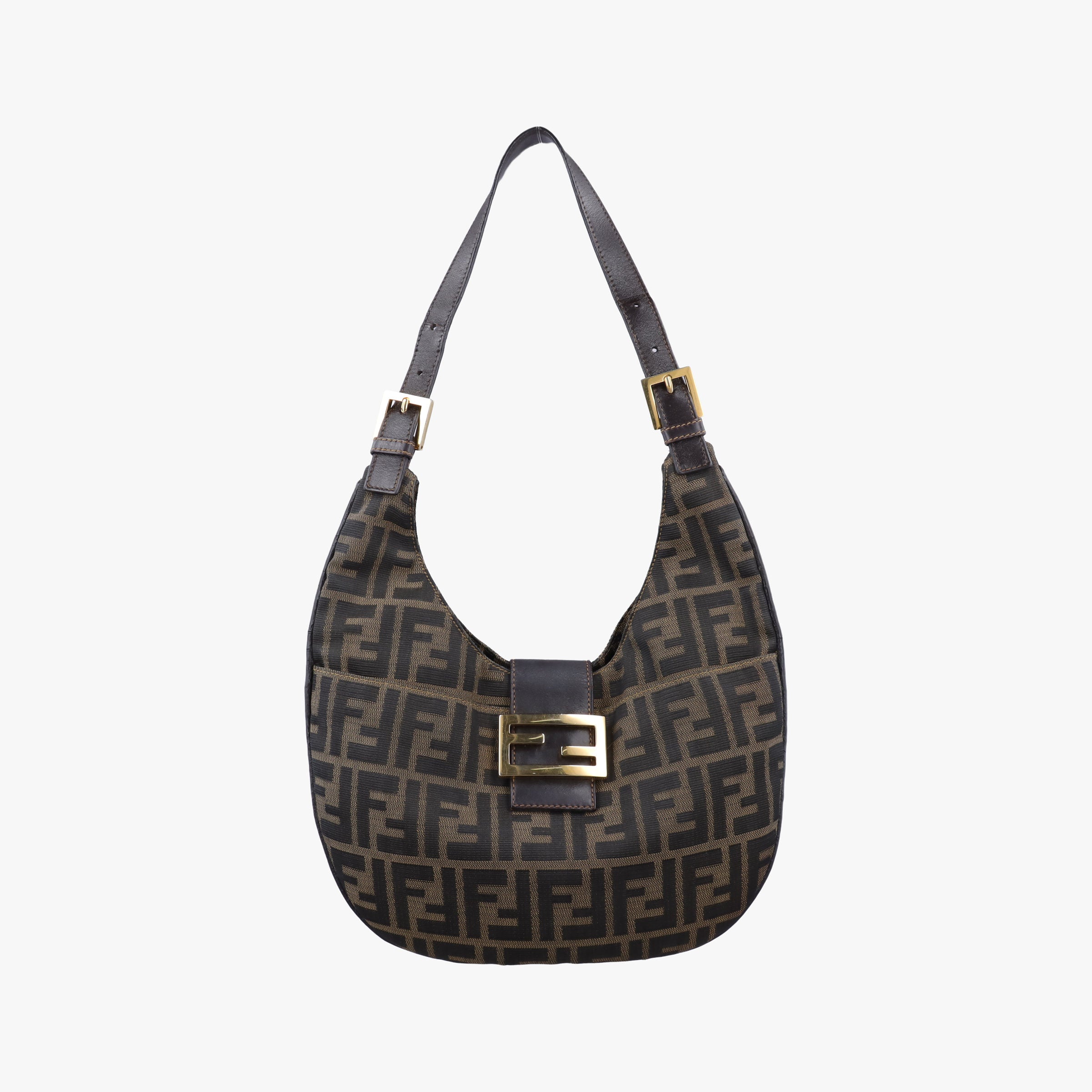 Vintage Fendi Zucca Brown canvas x Leather 8BR631 handbag | stylenewstar