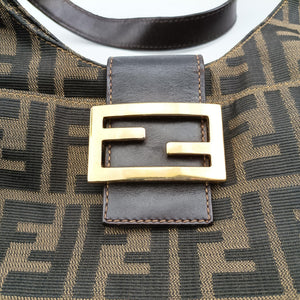 Vintage Fendi Zucca Brown canvas x Leather 8BR631 handbag | stylenewstar