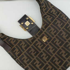 Vintage Fendi Zucca Brown canvas x Leather 8BR631 handbag | stylenewstar