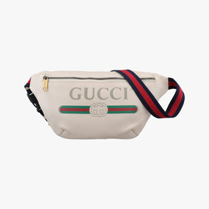 Pre-owned Gucci Print White Leather 530412 bum bag/waist bag | stylenewstar
