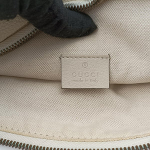 Pre-owned Gucci Print White Leather 530412 bum bag/waist bag | stylenewstar