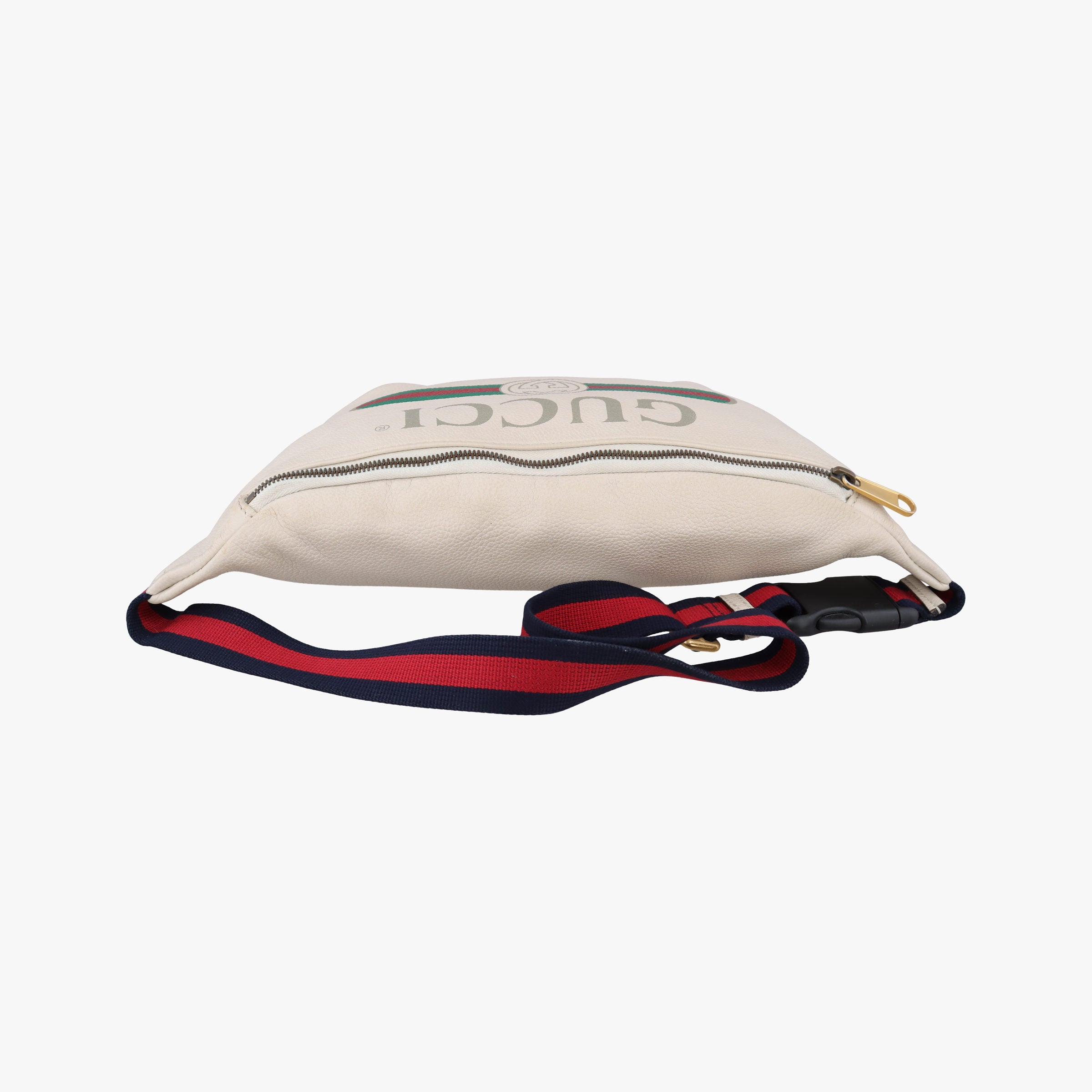 Pre-owned Gucci Print White Leather 530412 bum bag/waist bag | stylenewstar