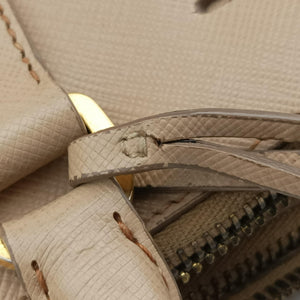 Pre-owned Prada Galleria Beige SAFFIANO Leather BN1786 shoulderbag | stylenewstar