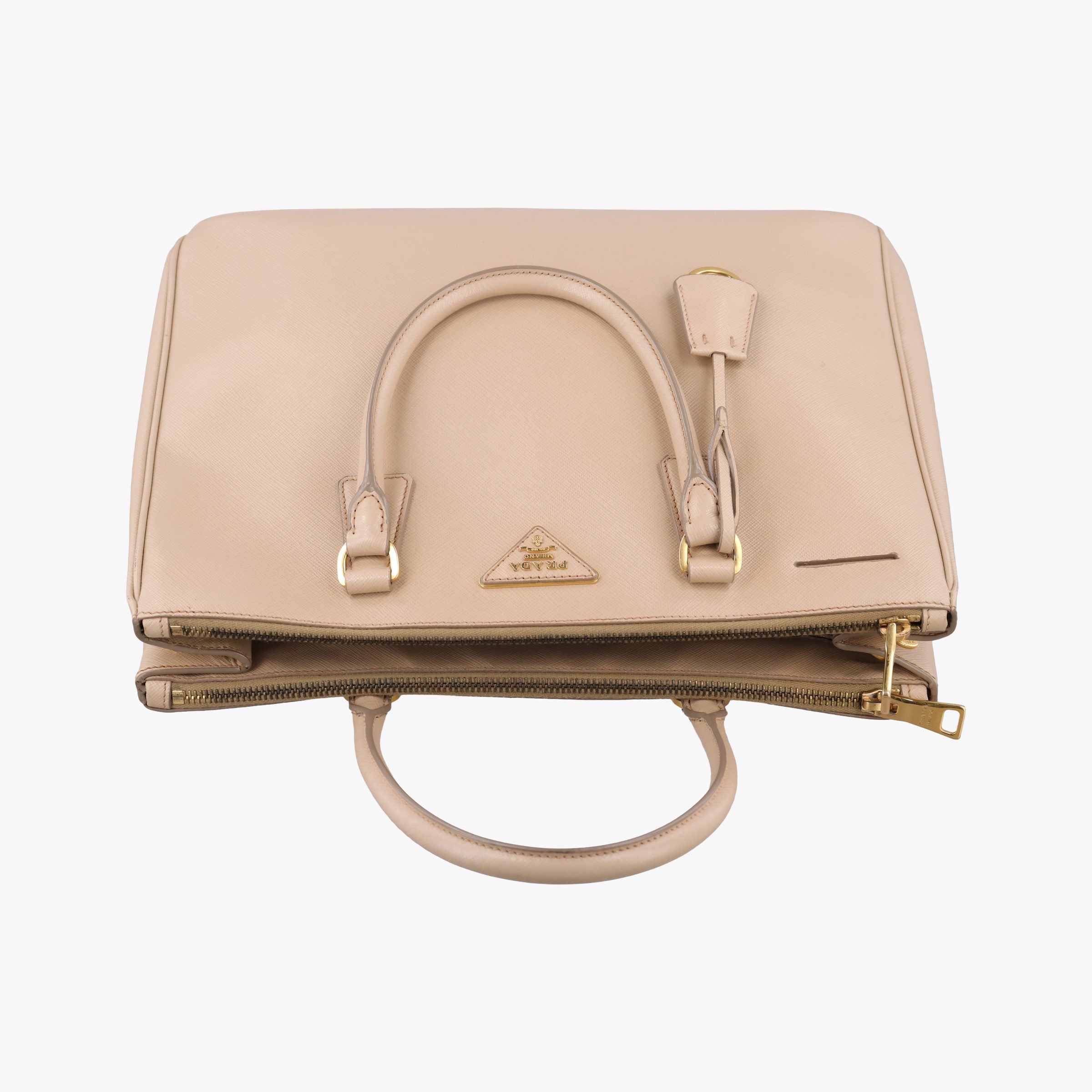 Pre-owned Prada Galleria Beige SAFFIANO Leather BN1786 shoulderbag | stylenewstar