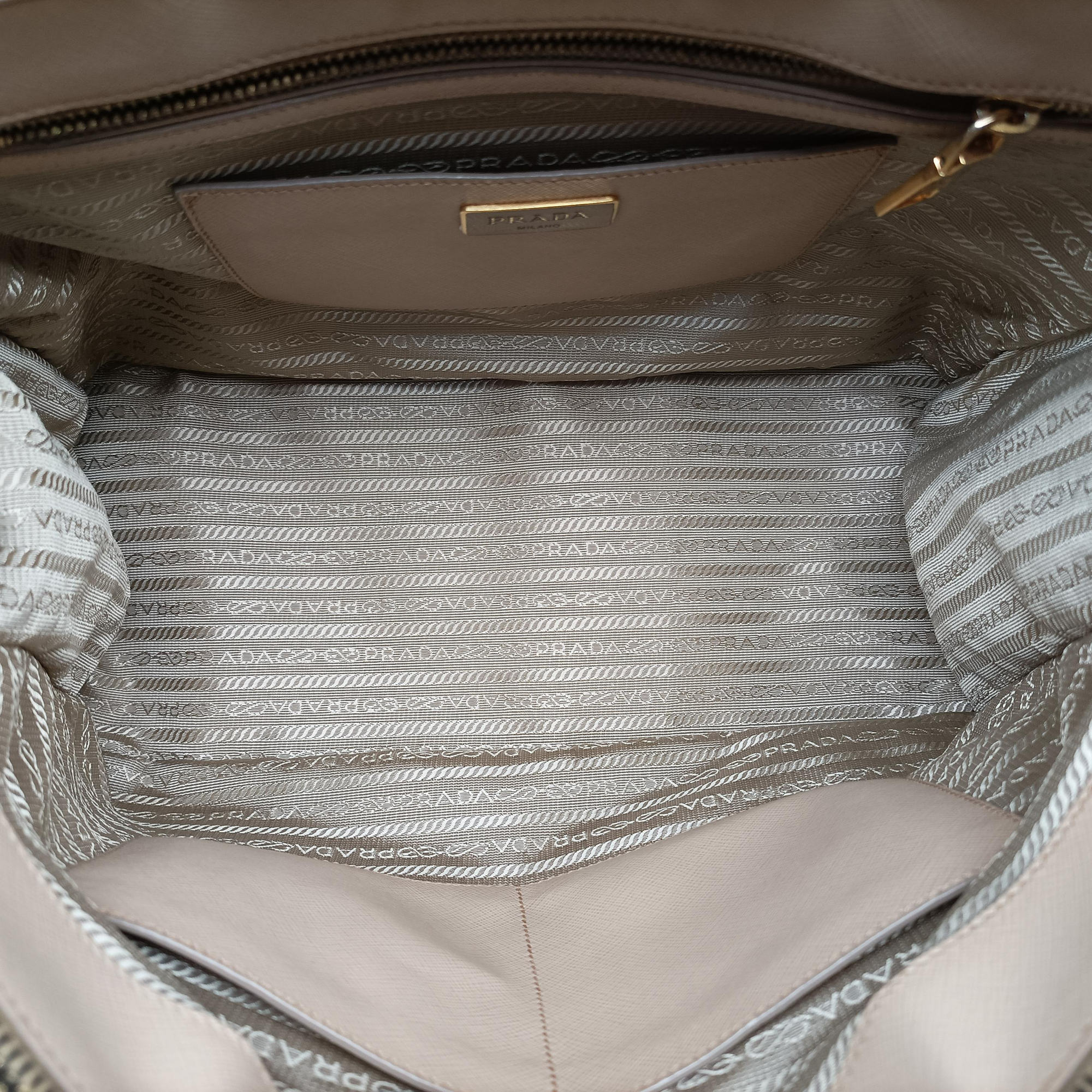 Pre-owned Prada Galleria Beige SAFFIANO Leather BN1786 shoulderbag | stylenewstar
