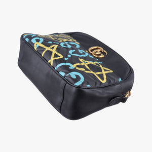 Pre-owned Gucci GG Marmont Black×multicolor Leather 443499 shoulderbag | stylenewstar