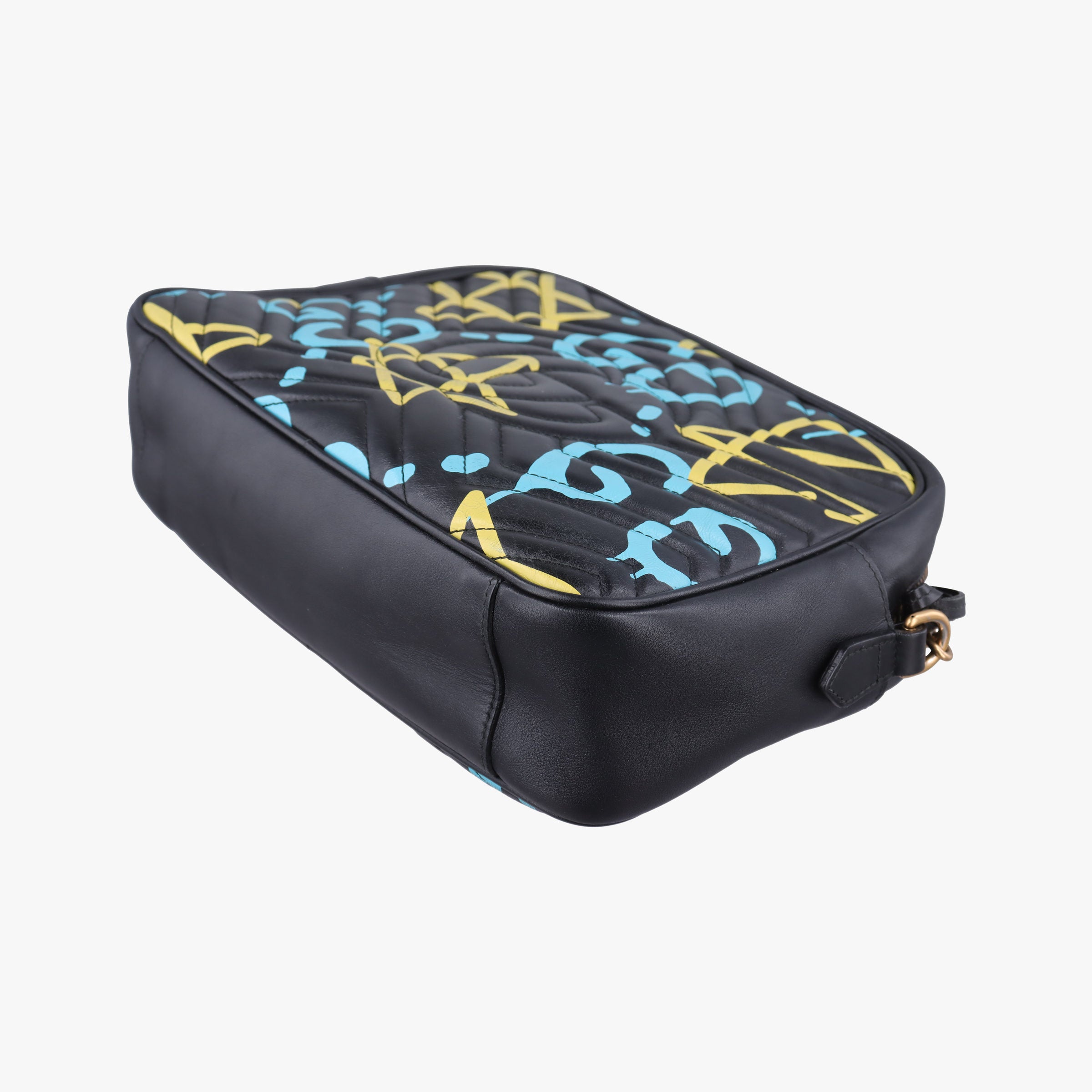 Pre-owned Gucci GG Marmont Black×multicolor Leather 443499 shoulderbag | stylenewstar