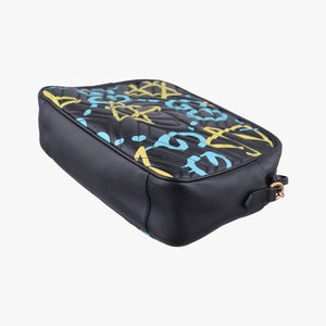 Pre-owned Gucci GG Marmont Black×multicolor Leather 443499 shoulderbag | stylenewstar