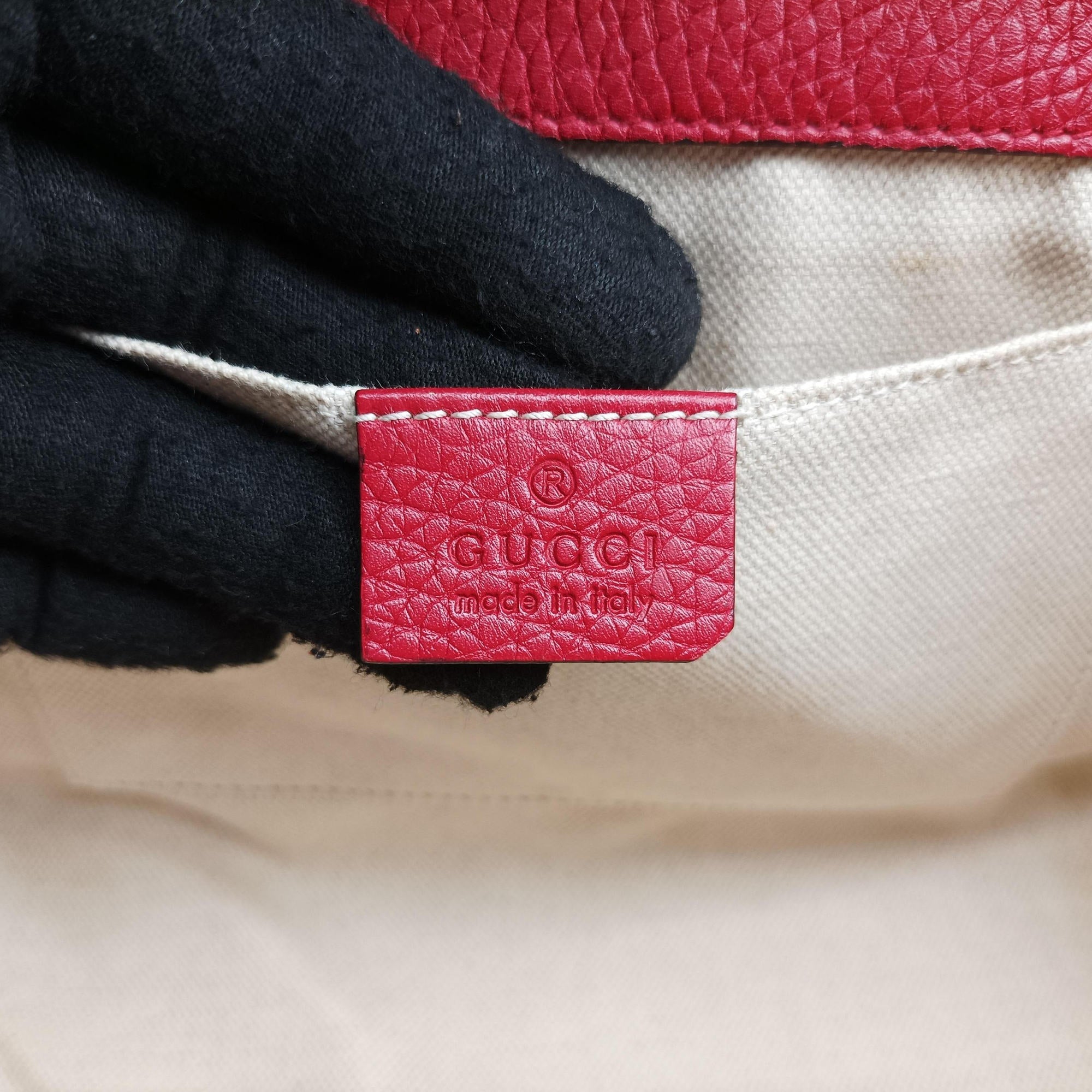 Pre-owned Gucci GG Marmont Red Leather 442622 handbag | stylenewstar