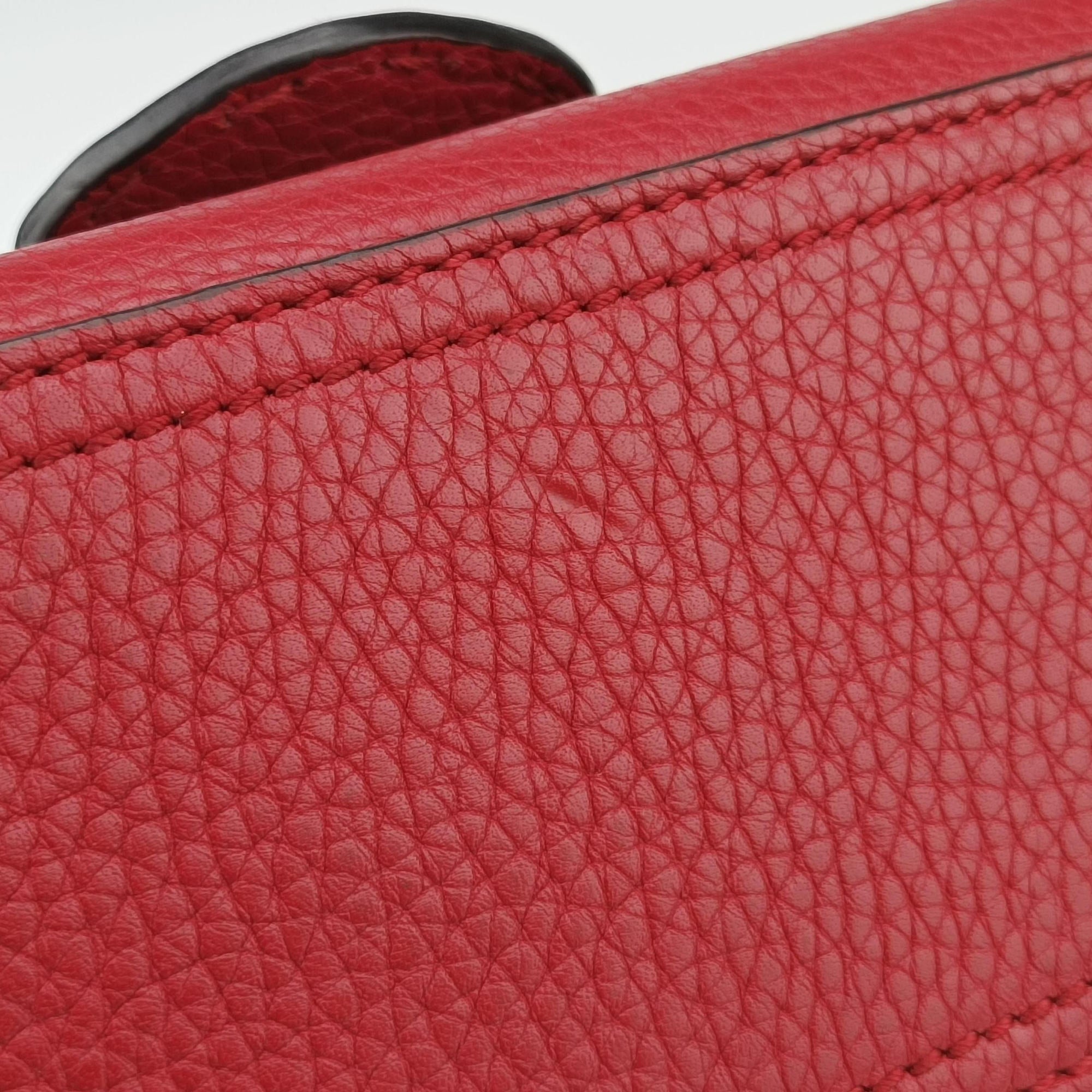Pre-owned Gucci GG Marmont Red Leather 442622 handbag | stylenewstar