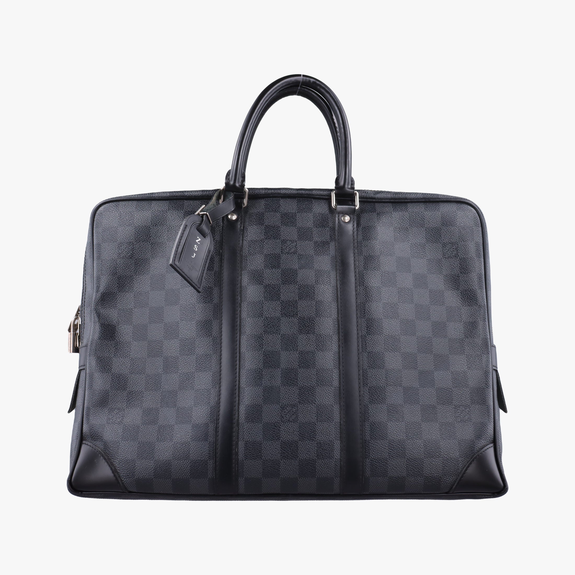 Pre-owned Louis Vuitton Porte Documents Voyage Noir Damier Graphite N41125 handbag | stylenewstar