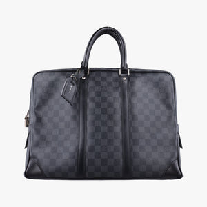 Pre-owned Louis Vuitton Porte Documents Voyage Noir Damier Graphite N41125 handbag | stylenewstar