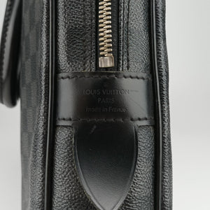 Pre-owned Louis Vuitton Porte Documents Voyage Noir Damier Graphite N41125 handbag | stylenewstar