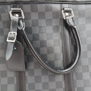 Pre-owned Louis Vuitton Porte Documents Voyage Noir Damier Graphite N41125 handbag | stylenewstar