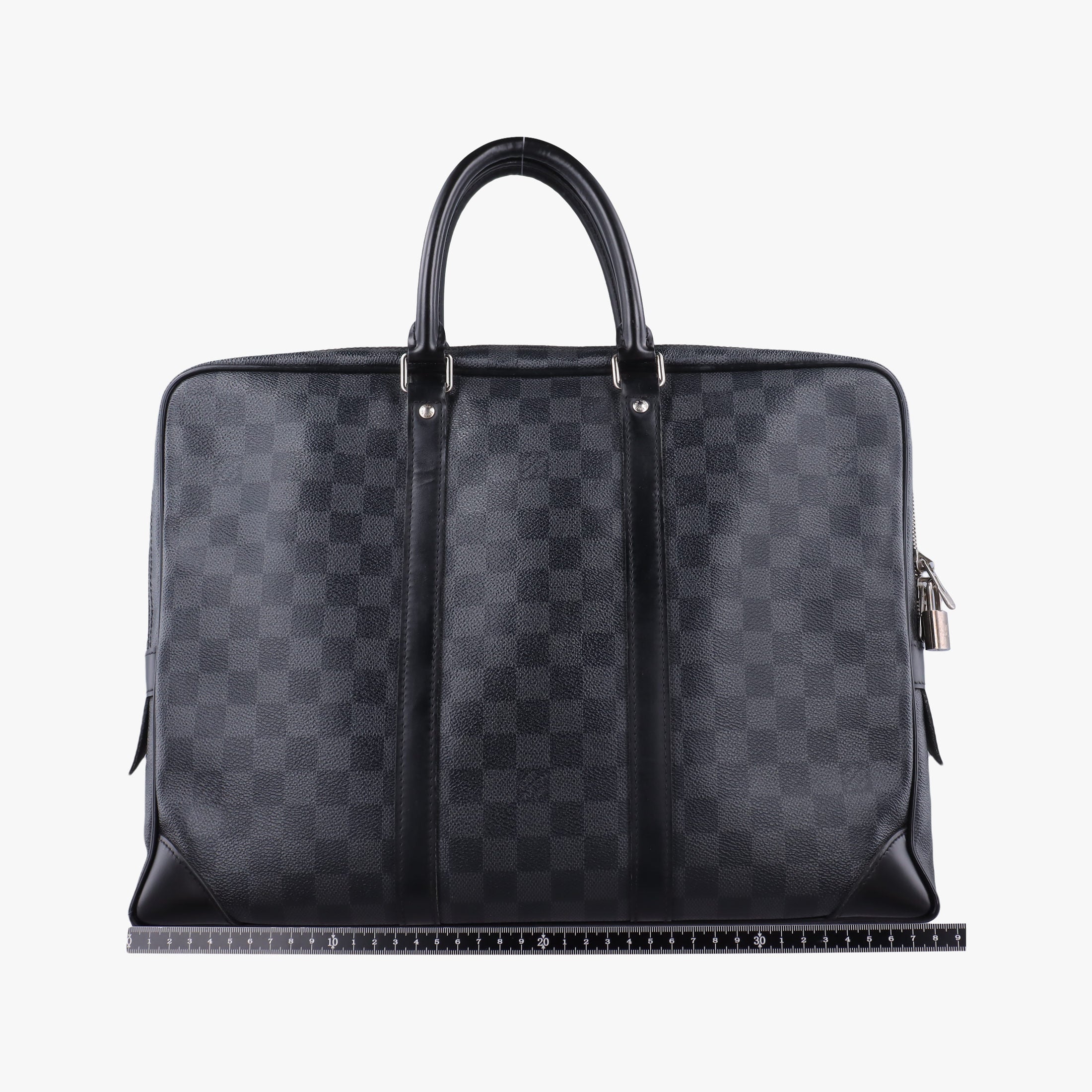 Pre-owned Louis Vuitton Porte Documents Voyage Noir Damier Graphite N41125 handbag | stylenewstar